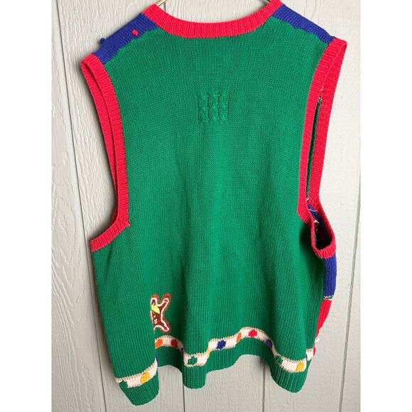 Vintage 1995 Marisa Christina II Christmas Sweater Vest Women’s 3X Gingerbread - Picture 6 of 7